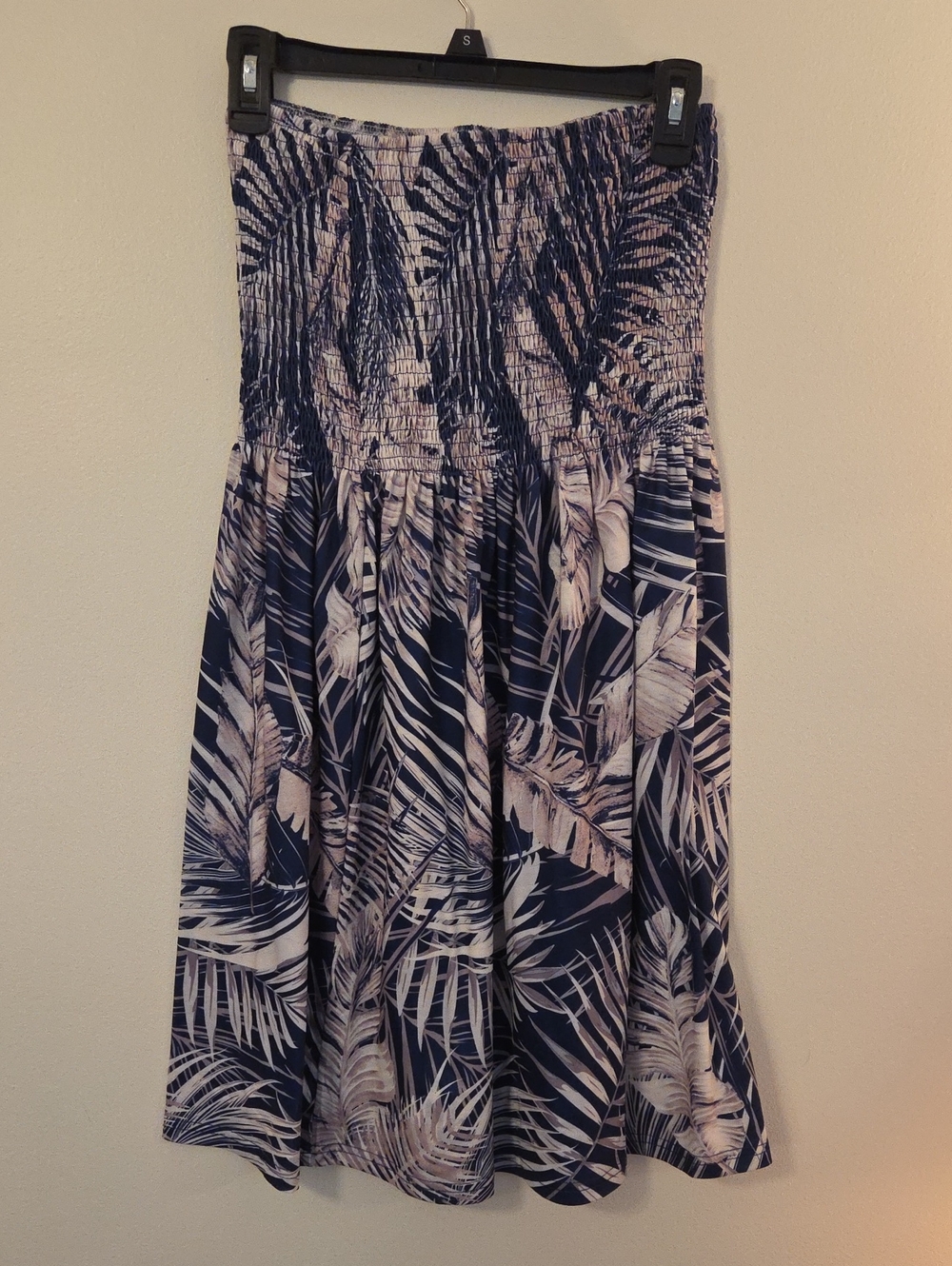 Strapless Dress With Tropical Print Size Women's Small